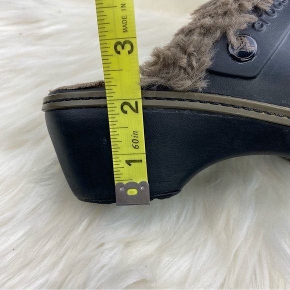 CROCS MULES COBBLER EVA INSULATED BROWN FUR LINED SIZE 8 Woman - Picture 10 of 10